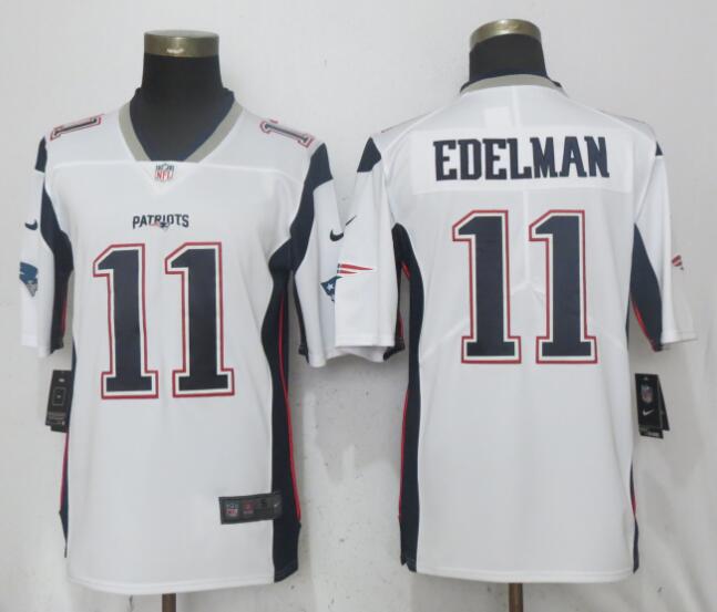 Men New England Patriots 11 Edelman White Vapor Untouchable Limited Playe NFL Jerseys